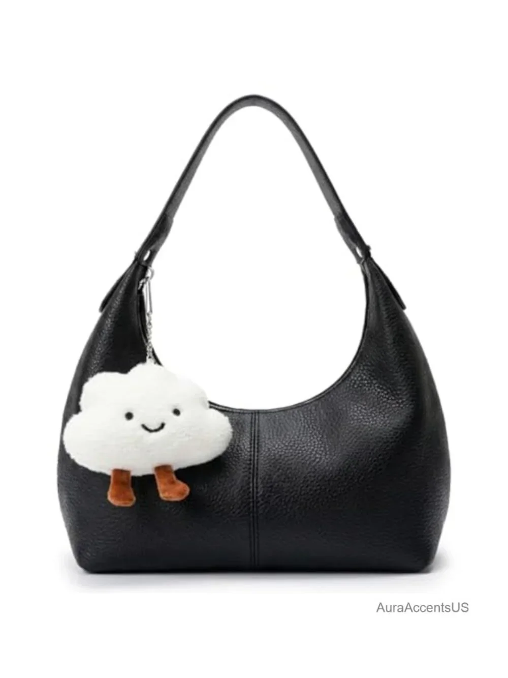 Slouchy Hobo Bag Women Soft Vegan Leather Shoulder Tote Crescent Shape